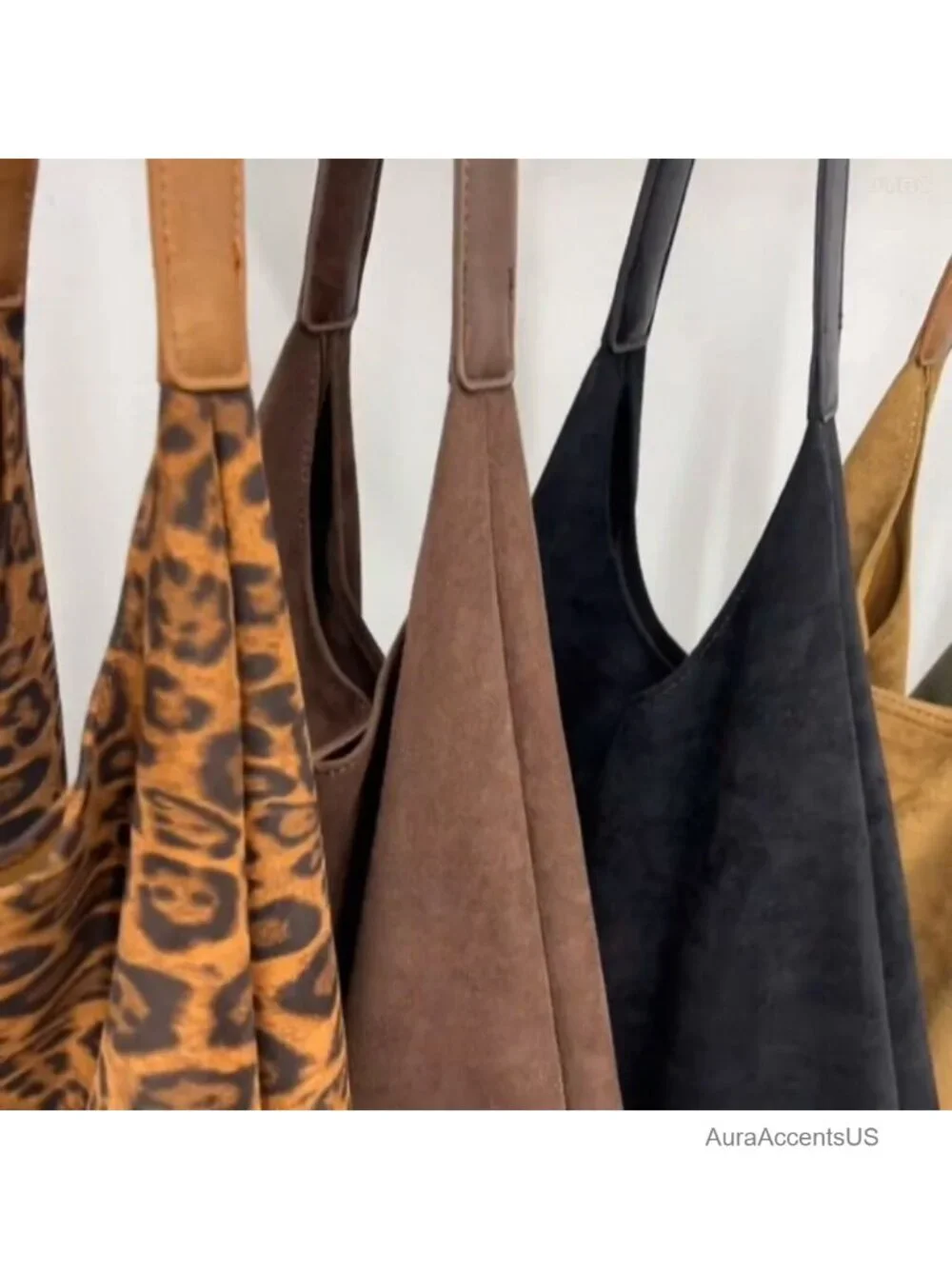 Suede Hobo Bag Women's Tote Shoulder Bag Retro Slouchy Purse